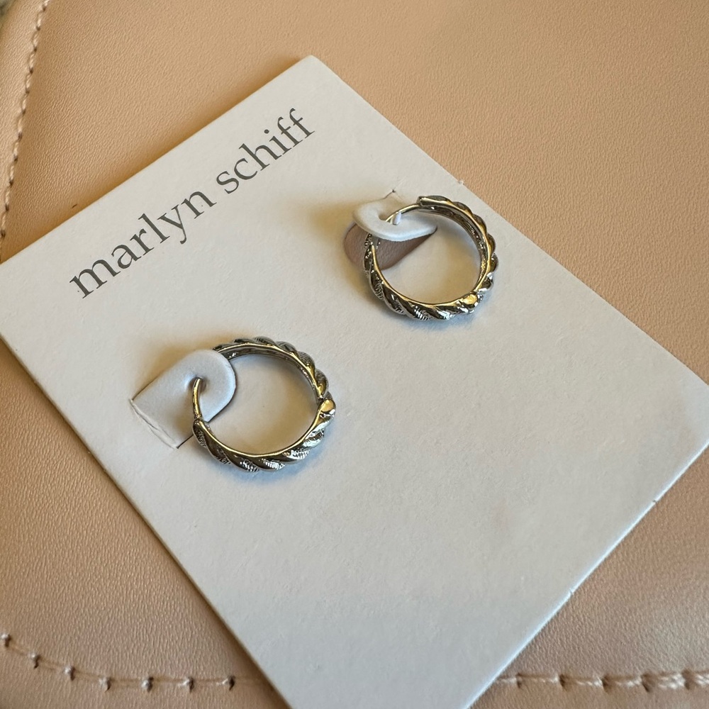 Marlyn Schiff Silver Hoop Earring‎ NWT